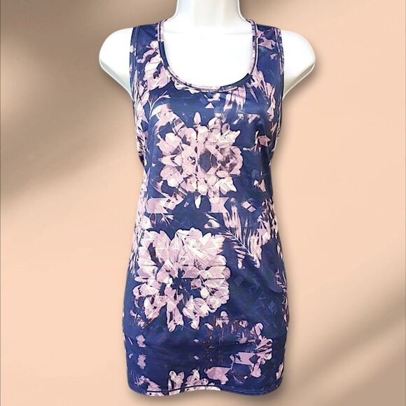 Calia Carrie Underwood Purple Floral Strappy Back Workout Tank Top Womens XL EUC - Picture 3 of 9